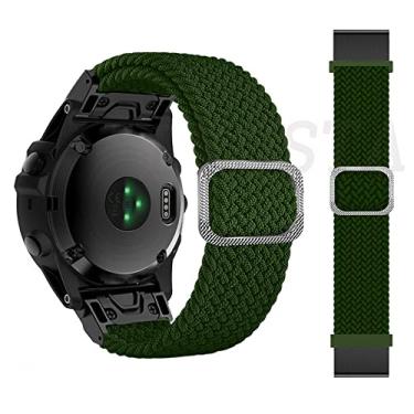 Imagem de AMSOH Pulseira de 22 de 26 mm para Garmin Fenix 6 6X Pro 5 5X Plus 7X 7 x 7 Epix Pulseira trançada com elástico Solo Loop Correa (H,22 mm de largura)