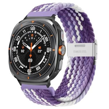 Imagem de IRFKR Pulseiras para Galaxy Watch Ultra de 47 mm Nylon Elástico Trançado Solo Loop Pulseira (SummerPuS)