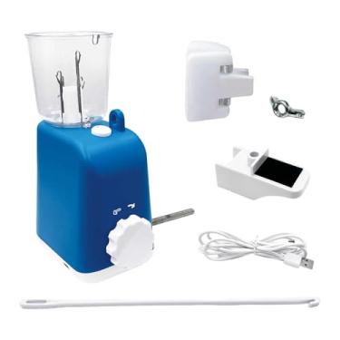 Imagem de rockible Máquina de tricô e crochê elétrica, ferramenta de tecelagem, tear de tricô automático, Azul