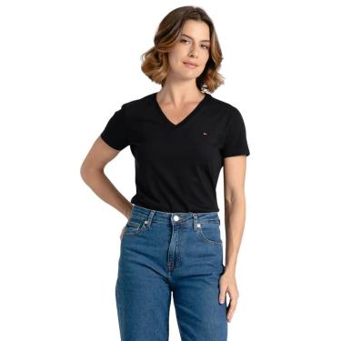 Imagem de Blusa Tommy Hilfiger Heritage V-Neck Tee-Feminino
