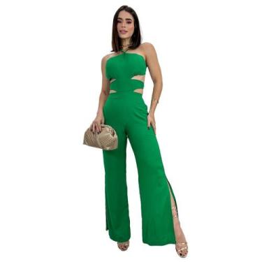 Imagem de Macacão Feminino Longo Pantalona Viscose Soltinho De Amarrar - SWISS B