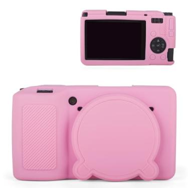 Imagem de MUZIRI KINOKOO Capa de silicone compatível com câmera compacta Ricoh GR IV - Capa protetora de borracha macia GR IV/GR4 com capa de lente removível - leve, antiderrapante e anti-arranhões - rosa