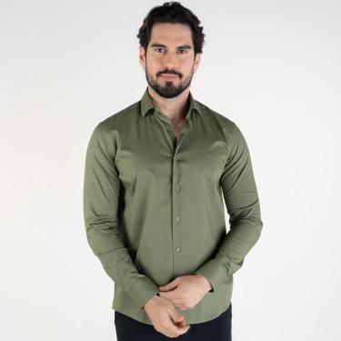 Imagem de Camisa Aramis Icon Custom Slim Fit Verde Musgo-Masculino