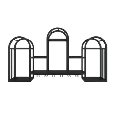 Imagem de Rack de vinho moderno montado na parede, prateleiras de bar flutuantes montadas na parede, suporte de garrafa de metal multifuncional, prateleira de armazenamento, rack de exibição de armazenamento de