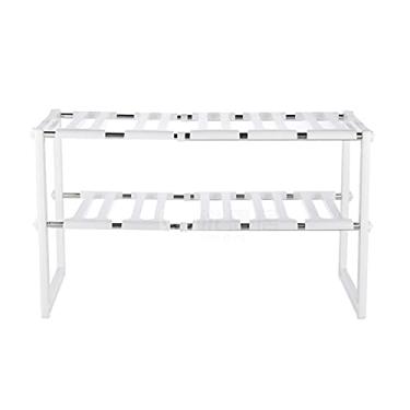 Imagem de Organizadores sob a pia prateleira de armazenamento expansível sob a pia organizador de armário para cozinha, ajustável, prateleira sob a pia, organizador de banheiro multiuso para uso variado