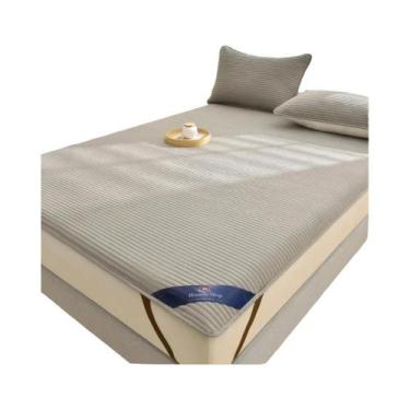 Imagem de Protetor De Colchão Impermeável E Respirável Com Listras, Capa Macia P
