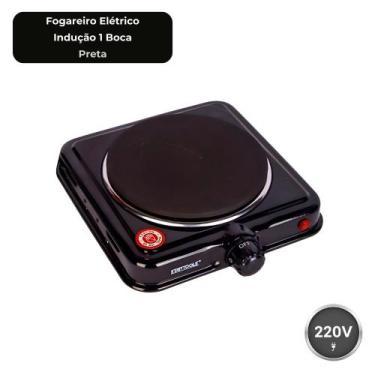 Imagem de Fogareiro Elétrico Indução 1 Boca 220V Preto 1000W Base Antiderrapante