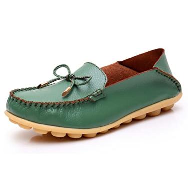 Imagem de VenusCelia Mocassim feminino MyFavour Walking Flat, Verde, 38