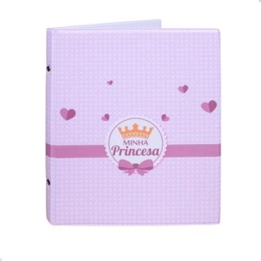 Imagem de Álbum Fotográfico 20x25 para 80 Fotos MINHA PRINCESA Rosa Coroa Bebê Infantil