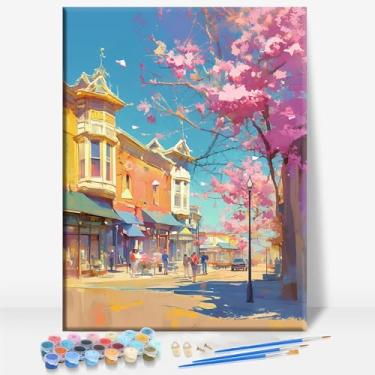 Imagem de Fort Collins, Old Town, Colorado, tela emoldurada, kit de pintura por números, bar, café, caverna, casa, parede, banheiro, varanda, pátio, decoração, presente, 40,6 x 30,5 cm