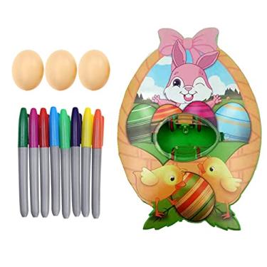 Imagem de Conjunto de Decoração Ovos Páscoa Kit Artesanato Pintados DIY com Máquina Marcadores Secagem Rápida Materiais para Jogo Pintura