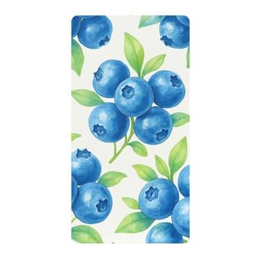 Imagem de Blueangle Lençol de berço padrão para berço infantil - Lençóis de algodão macio e respirável com estampa de mirtilo em aquarela (582)