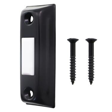 Imagem de CChiai Botão de campainha de metal com luz montado na parede botão de campainha resistente com fio 2,6 x 7 cm para uso doméstico interruptor universal de abridor de garagem preto