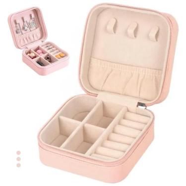 Imagem de Estojo Porta Joias Feminina Viagem Pequena Case Delicada Charmosa Comp