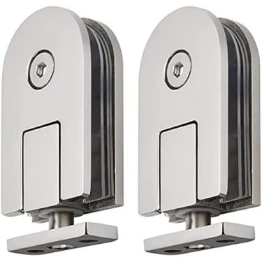 Imagem de Braçadeira de porta de vidro resistente para porta de chuveiro, sem moldura, dobradiça pivô de 360 graus, porta de banheiro de aço inoxidável 304, kit de substituição de vitrine de armário de vinho