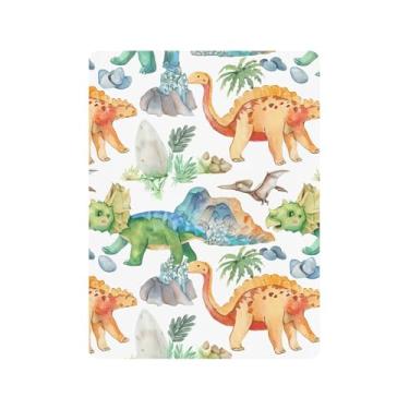 Imagem de xigua Lençóis de berço de algodão dinossauros para meninas e meninos, lençol macio e respirável adequado para berço padrão e cama de criança pequena