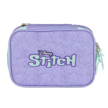 Imagem de Estojo Box Escolar Lilo Stitch Disney Menina Luxcel Roxo