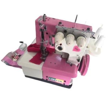 Imagem de Máquina De Costura Galoneira Bracob Baby 3 Agulhas+LED, 220V, Rosa
