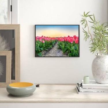 Imagem de Quadro Fotografia Campo De Tulipas 24X18Cm - Com Vidro