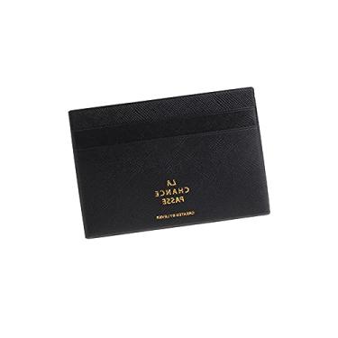 Imagem de Carteira de negócios para meninos, bolsa pequena fina para cartão bancário, cartão de identificação de crédito, moeda, bolsa, Preto