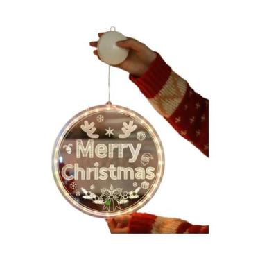 Imagem de Luzes De Natal LED Com Decoração De Papai Noel E Rena Para Portas, Jan