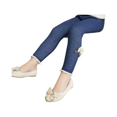 Imagem de Calças Leggings Infantis De Jean Grossas E Quentes Para Meninas Com La