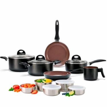 Imagem de Jogo De Panelas Brinox Smart Plus 6 Peças Revestimento Cerâmico Com Jo