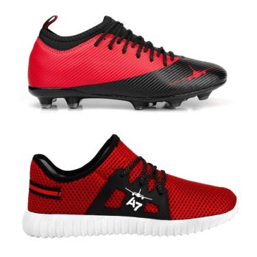 Imagem de Chuteira De Campo Botinha Airplane A7 + Tênis Eazy-Masculino
