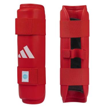 Imagem de Caneleira Kickboxing adidas WAKO Approved -, Vermelho, M