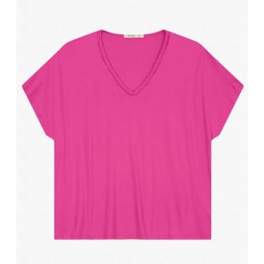 Imagem de Blusa Manga Curta em Viscotorcion Secret Glam Rosa, Plus G2, Rosa