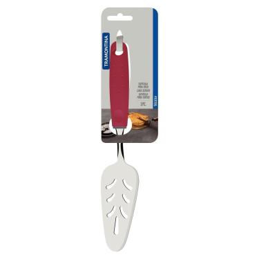Imagem de Espátula Para Bolo Tramontina Utilitá Em Aço Inox Com Cabo De Polipropileno Vermelho Tramontina