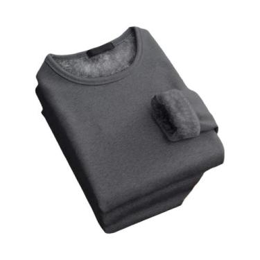 Imagem de Camiseta Térmica Masculina De Veludo Grosso E Quente, Manga Comprida, 