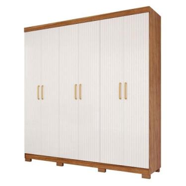 Imagem de Guarda Roupa Maya 6 Portas 3 Gavetas Flex Espelho Interno MDF - Panan,