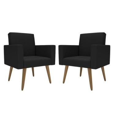 Imagem de Kit 2 Poltronas Decorativas Lina Recepção Salão De Beleza - Móveis Maf