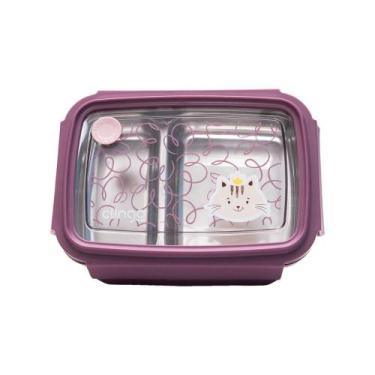Imagem de Bento Box Térmica Inox Milky com Divisórias - Lancheira Infantil - Bra