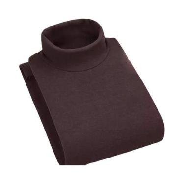 Imagem de Camiseta Térmica Masculina De Inverno Em Veludo Com Gola Alta E Manga 