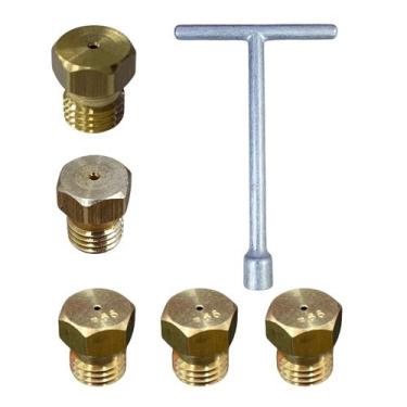 Imagem de Chave + 5 Bico Injetor Gicle Fogão Cooktop Fischer Glp
