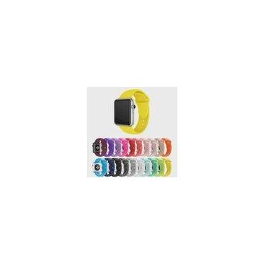 Imagem de Pulseira Silicone para Apple Watch 44mm e 42mm - Amarelo - Tamanho m/l