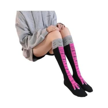 Imagem de Meias Longas Engraçadas Com Estampa De Pata De Galinha Para Meninas Do