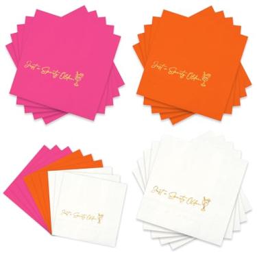 Imagem de JarThenaAMCS Guardanapos de coquetel mais antigos, apenas um spritz, guardanapo de bebida, folha tricolor, dourado, aperol, spritz, guardanapo de papel descartável para despedida de solteira, artigos