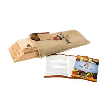 Imagem de Tábuas de cedro premium para grelhar | Design mais espesso para salmão mais úmido e saboroso, bifes, frutos do mar e muito mais | Mais usos por tábua de cedro | Cartão de receita grátis | Basta