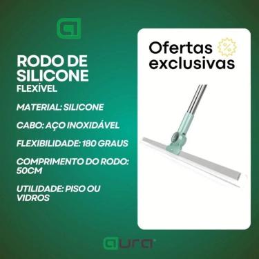 Imagem de Rodo de Silicone Vassoura Mágica Uso Duplo Piso e Vidros com Gancho