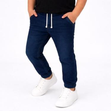 Imagem de Calça Jogger Jeans Infantil Bebê Menino Masculina 4 ao 14 Anos - Volgu