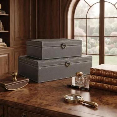 Imagem de Kit 2 Caixas Decorativas Organizadoras Vellaro Boxes Luxo Joias Relógi