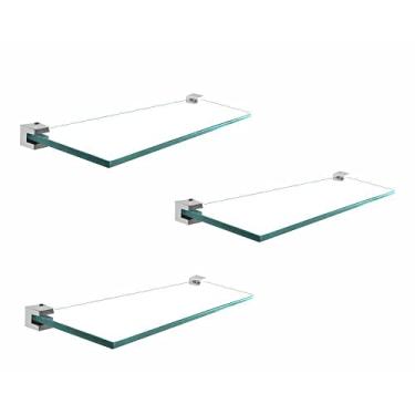 Imagem de Prateleira Vidro Porta Shampoo Kit 3 Peças 409Vt3 Gregometal