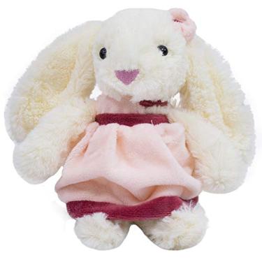 Imagem de Coelho Vestido Rosa Com Laço 16cm - Pelúcia