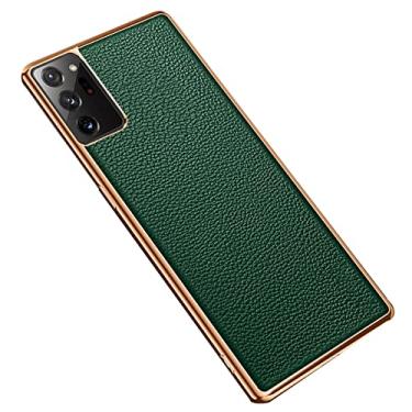 Imagem de Capa para Samsung Galaxy S21/S21 Plus/S21 Ultra, fina de couro PU para negócios elegante com absorção de choque, capa protetora de TPU (poliuretano termoplástico), verde, S21 Ultra de 6,8 polegadas