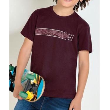 Imagem de Camiseta Nicoboco Infantil Masculina Vinho Bordô