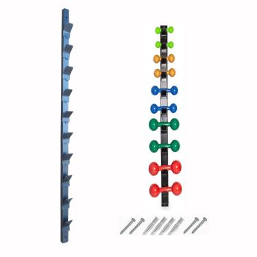 Imagem de Suporte De Parede Para 10 Halteres De Peso Preto