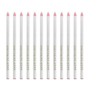 Imagem de Tofficu 12 peças lápis de giz de cera de tecido desaparecimento lápis de costura alfaiates lápis giz lápis de giz lápis de giz lápis de giz ferramentas de costura práticas tinta ar plástico branco